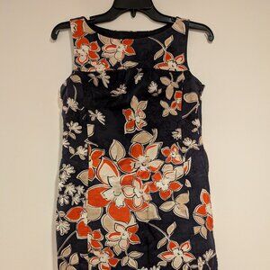Ann Taylor retro-style printed sleeveless sheath dress, Like New, Size 0